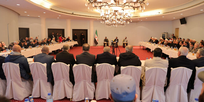 President al-Sharaa meets with dignitaries of Lattakia Governorate