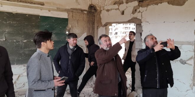 A Turkish delegation inspects the status of a number of schools in Damascus countryside