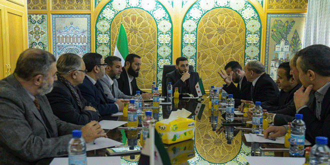 Finance Minister meets a delegation of traders and industrialists,Damascus