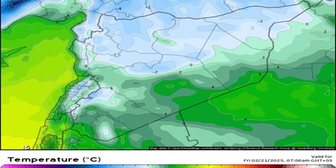 A polar air mass brings freezing temperatures countrywide