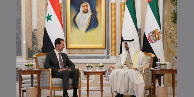 Presidentes de Siria y EAU sostienen conversaciones en Abu Dabi