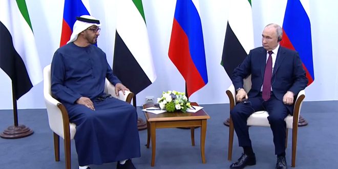 Las relaciones ruso-emiratíes son distinguidas, afirma Putin a mandatario emiratí