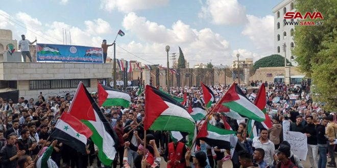 Actos de solidaridad con Palestina en Siria