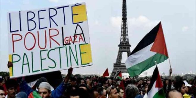 Miles de franceses salen a las calles en apoyo a Palestina