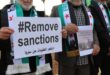 Protestan en Idlib en contra de las sanciones impuestas a Siria